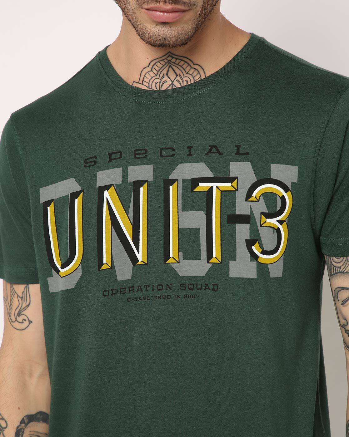 DNMX | Typographic Print Slim Fit Crew-Neck T-shirt|3