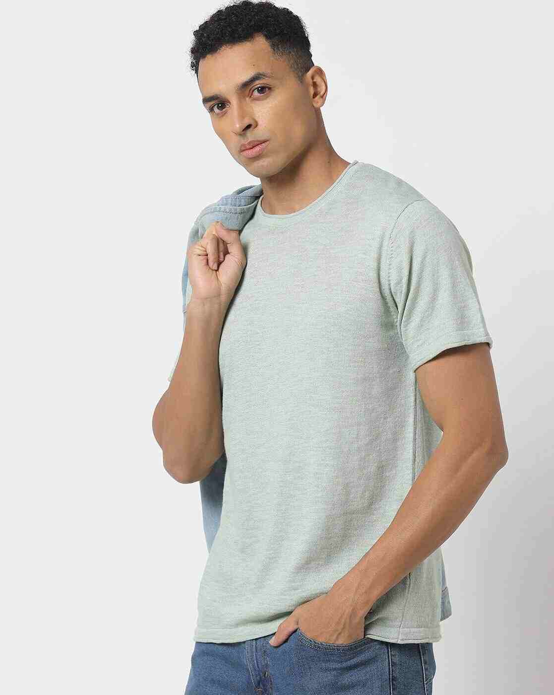 DNMX | Men Slim Fit Cotton Crew-Neck T-Shirt|0