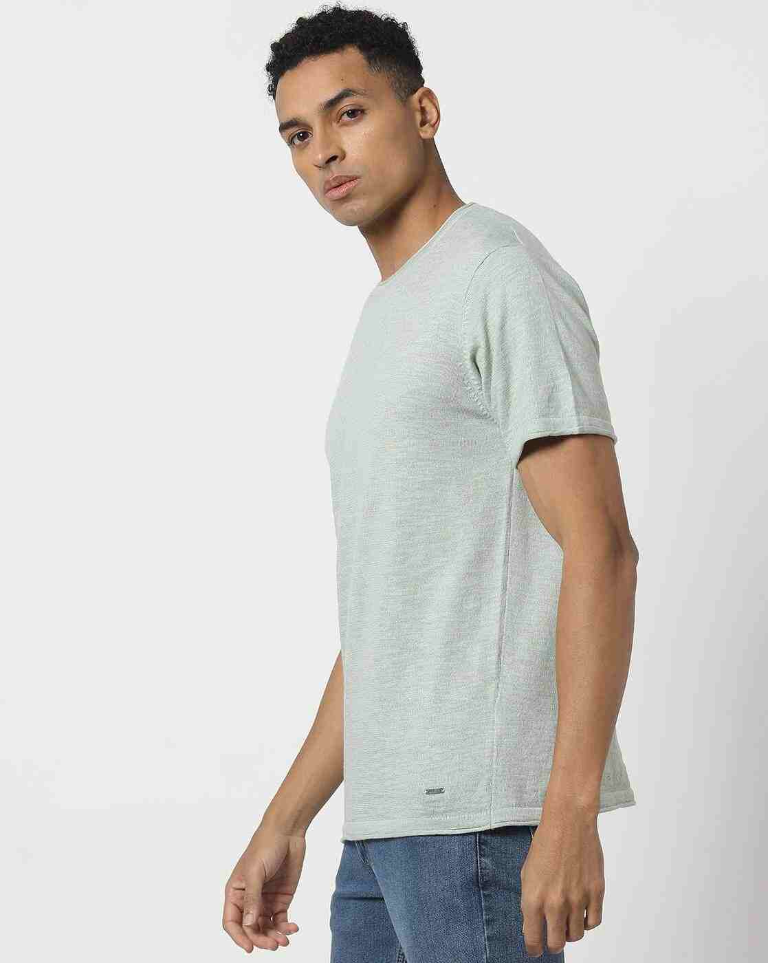 DNMX | Men Slim Fit Cotton Crew-Neck T-Shirt|1