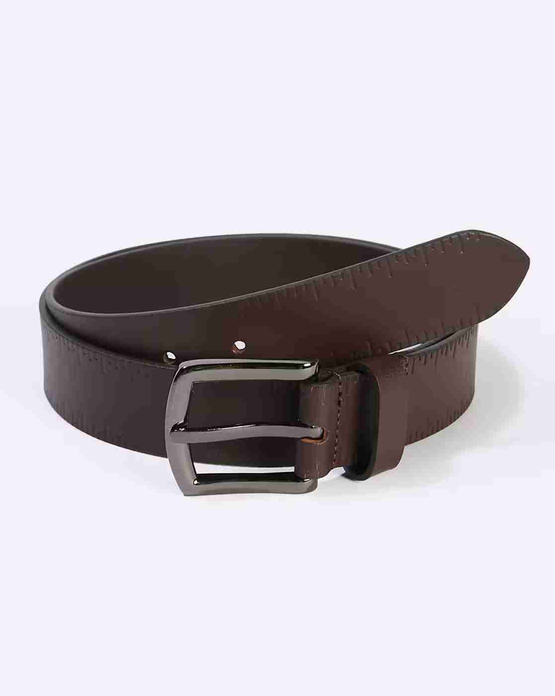 Men Leather Belt with Buckle Closure