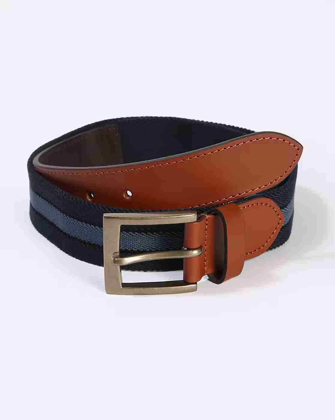 DNMX | Men Striped Leather Belt|0