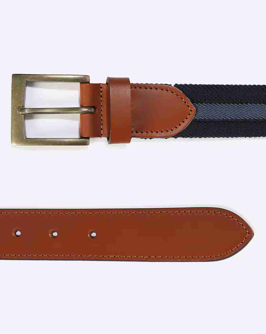DNMX | Men Striped Leather Belt|2
