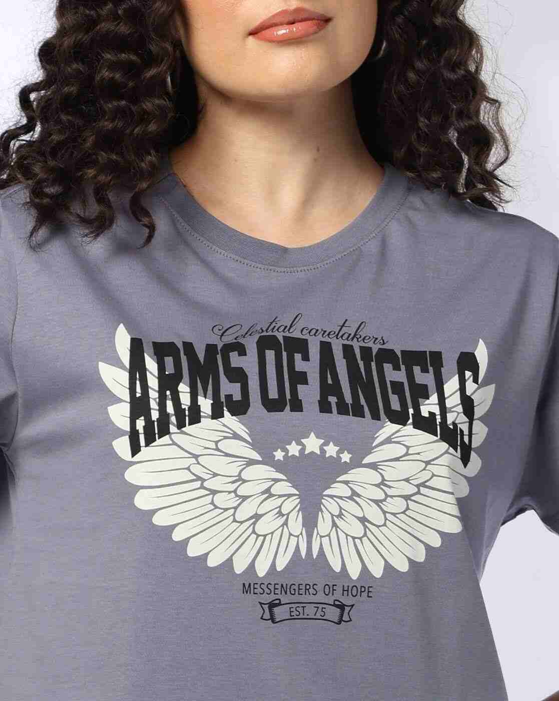 DNMX | Women Graphic Print Boxy Fit Cotton Crew-Neck T-Shirt|3