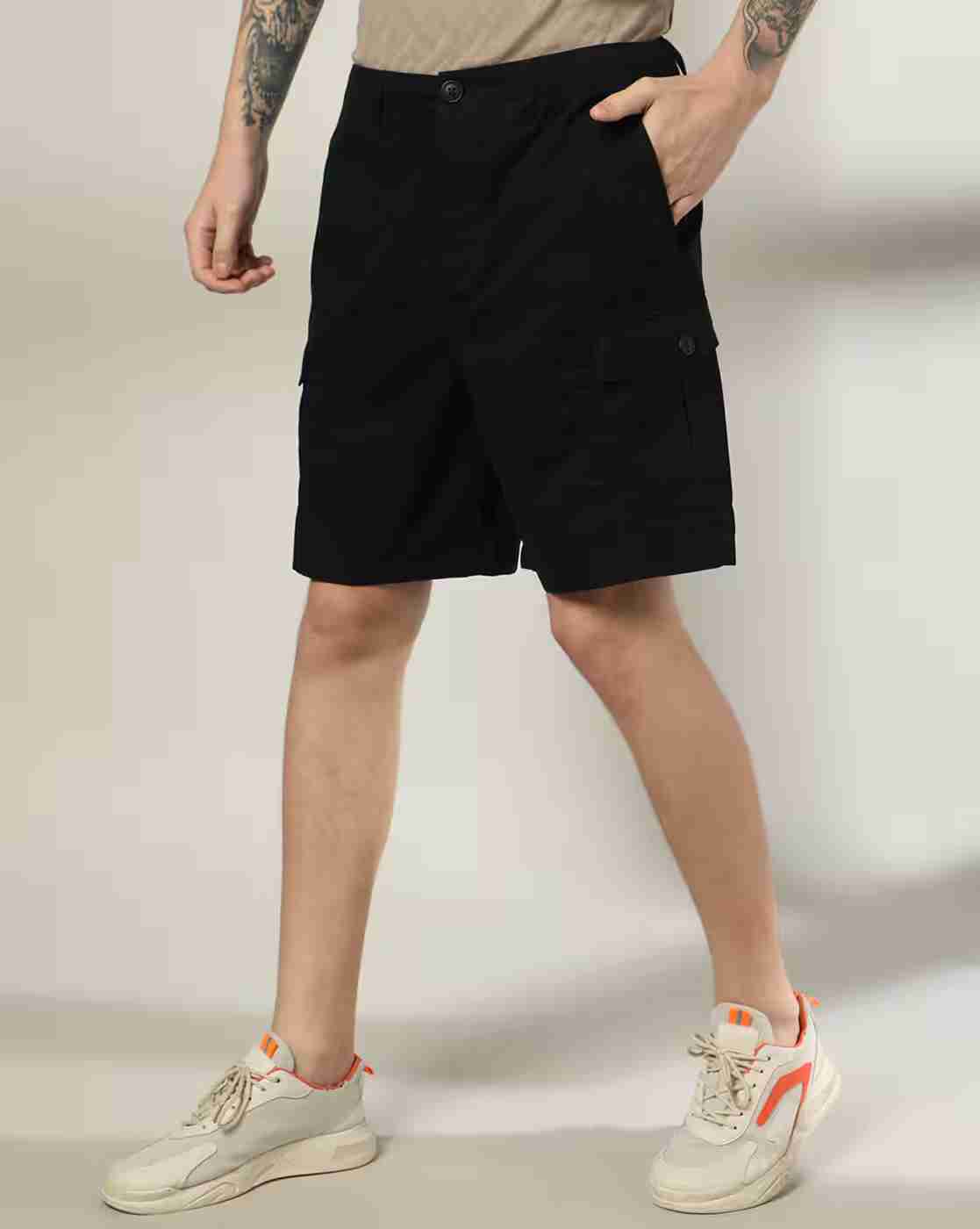 DNMX | Men Slim Fit Cargo Shorts with Insert Pockets|0