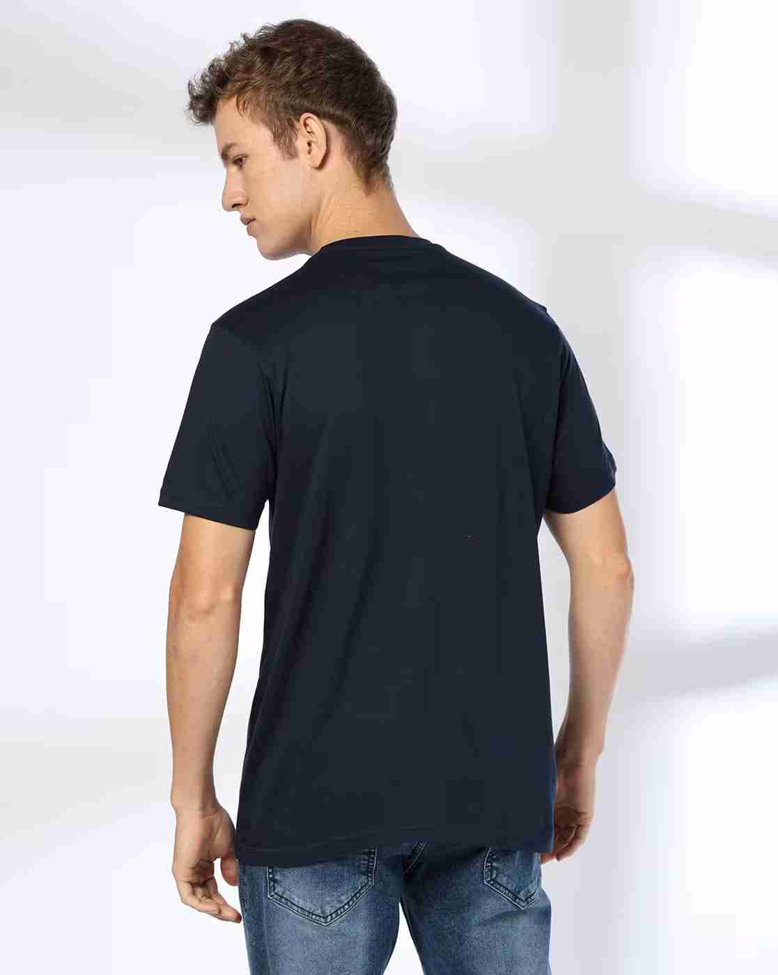 DNMX | Men Typographic Print Regular Fit Crew-Neck T-Shirt|2