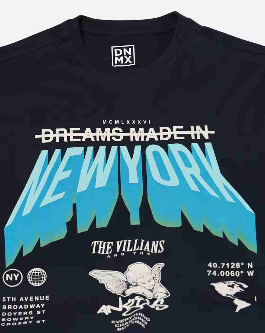 DNMX | Men Typographic Print Regular Fit Crew-Neck T-Shirt|5