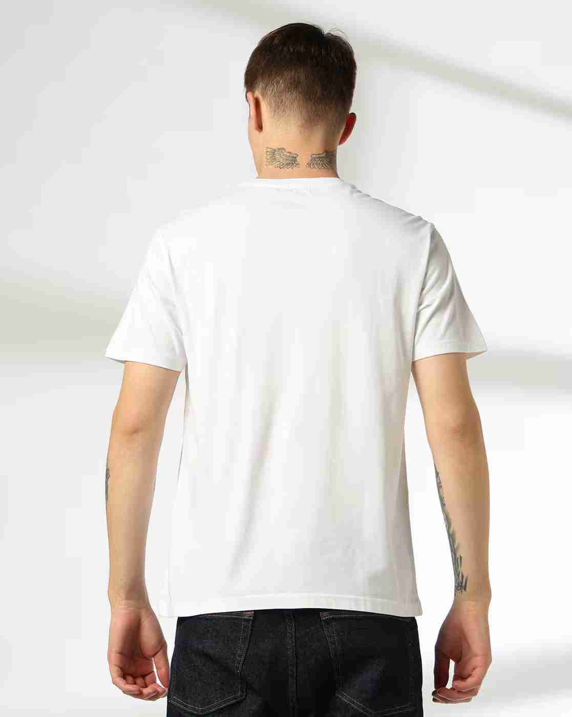 DNMX | Men Typographic Print Regular Fit Cotton Crew-Neck T-Shirt|2