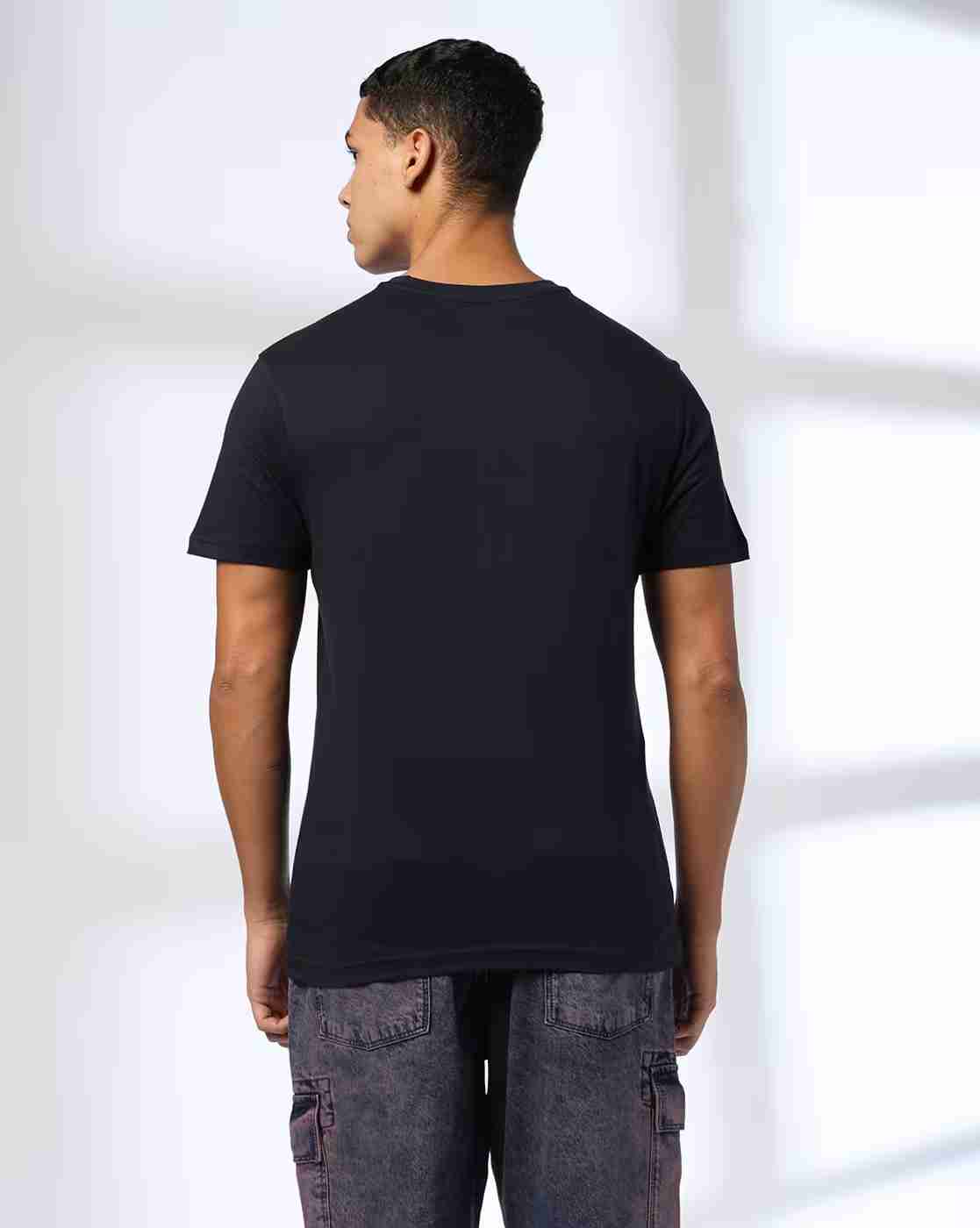 DNMX | Men Typographic Print Regular Fit Cotton Crew-Neck T-Shirt|2