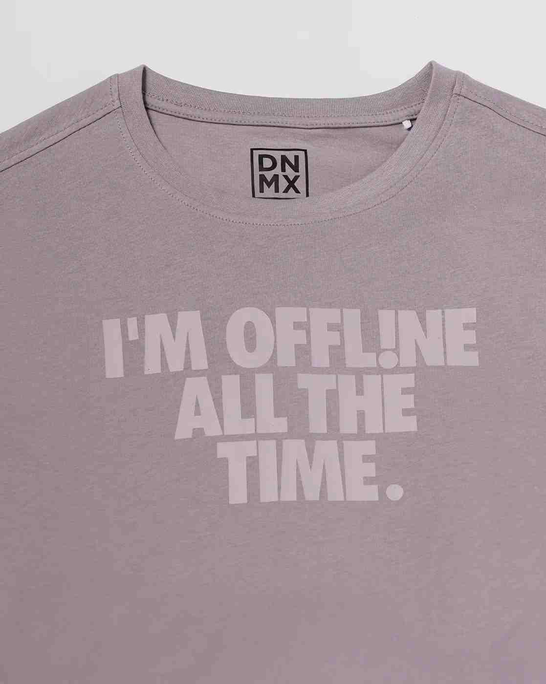 DNMX | Men Typographic Print Regular Fit Cotton Crew-Neck T-Shirt|5