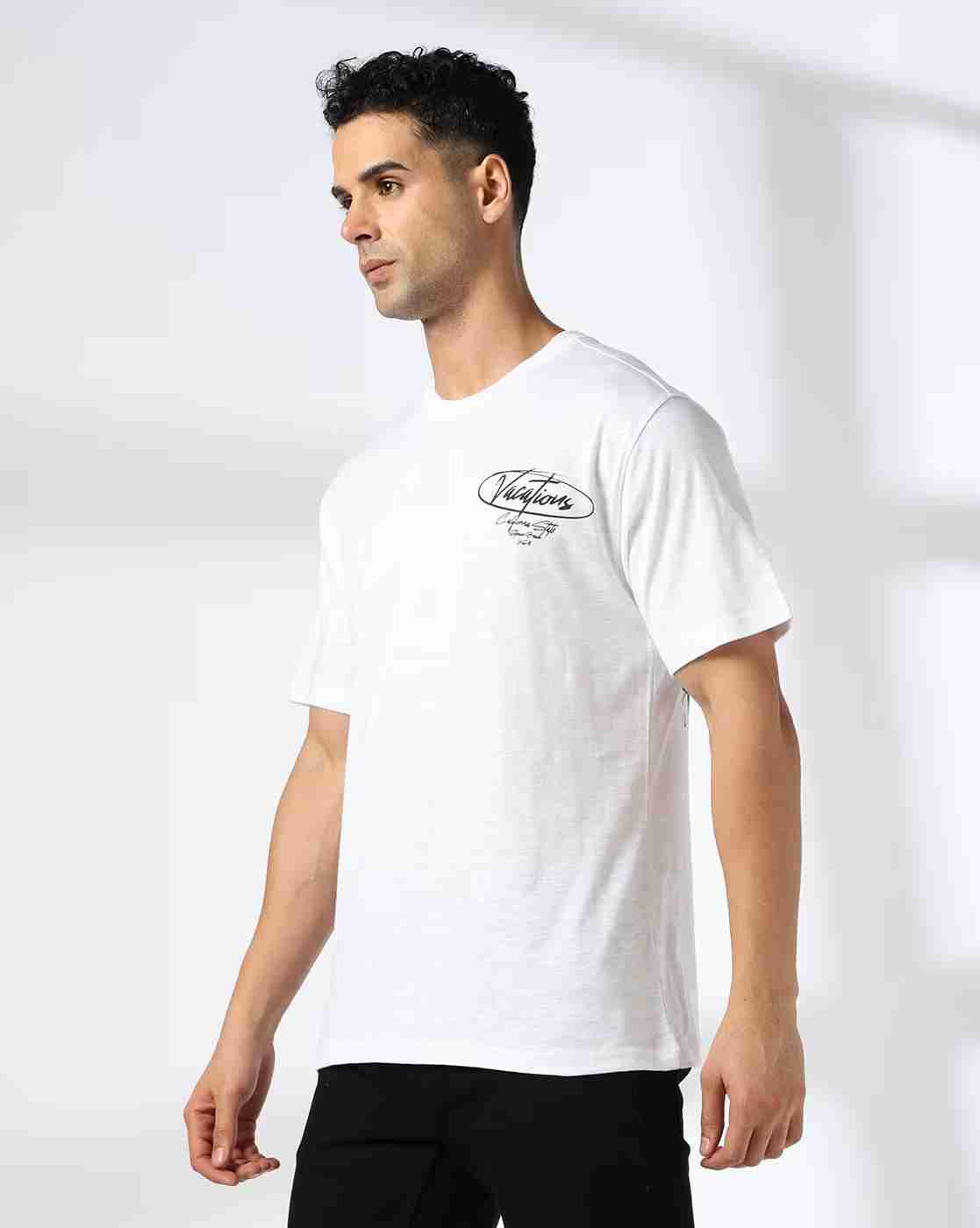 DNMX | Men Graphic Print Regular Fit Cotton Crew-Neck T-Shirt|1