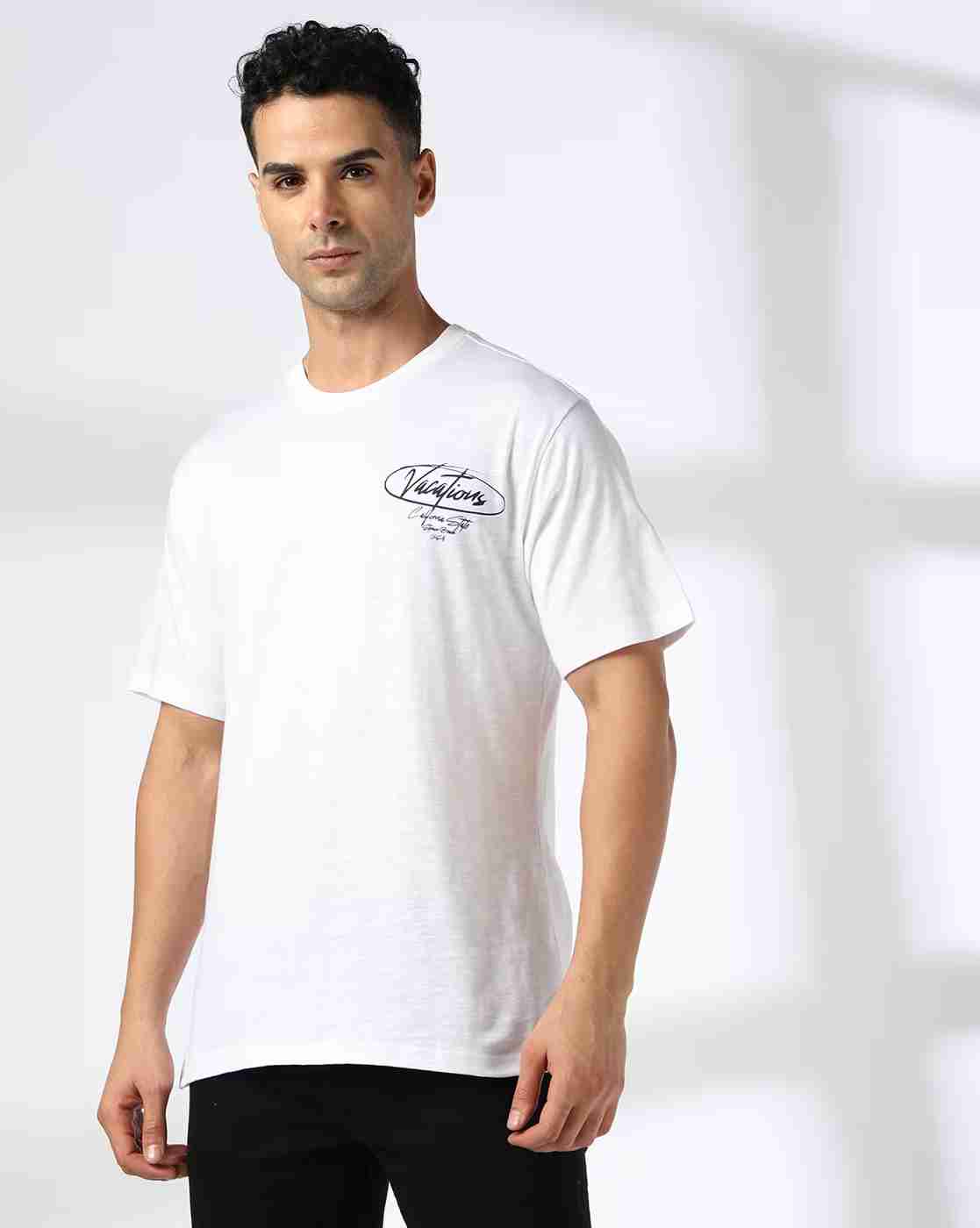 DNMX | Men Graphic Print Regular Fit Cotton Crew-Neck T-Shirt|3