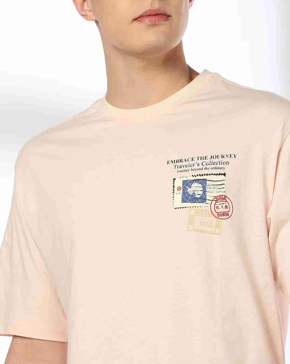 DNMX | Men Graphic Print Relaxed Fit Crew-Neck T-Shirt|4