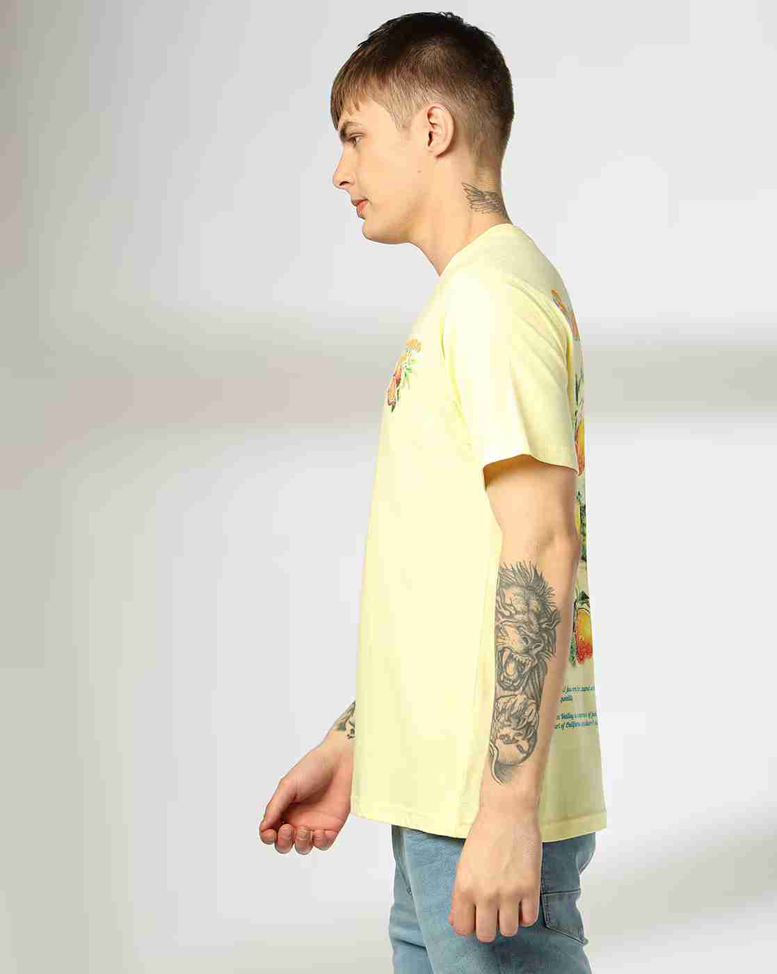 DNMX | Men Graphic Print Regular Fit Crew-Neck T-Shirt|1