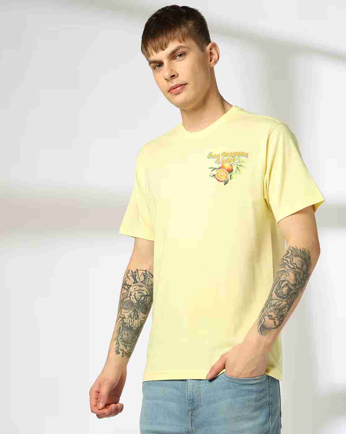 DNMX | Men Graphic Print Regular Fit Crew-Neck T-Shirt|3