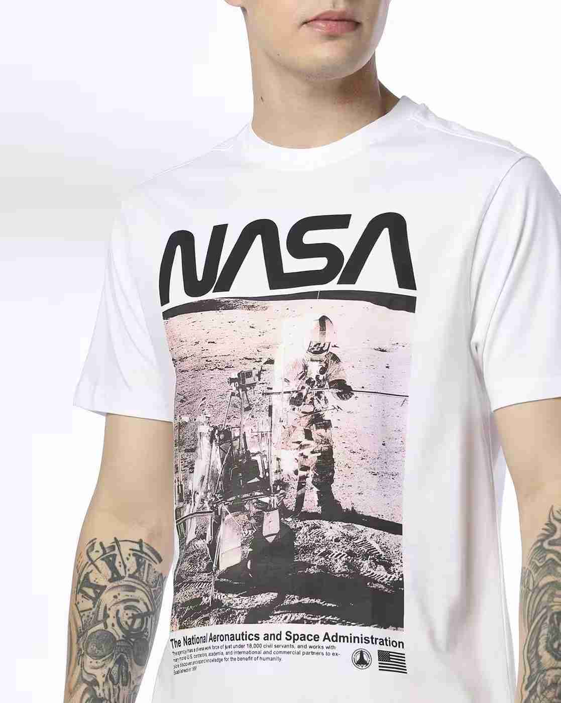 DNMX | Men Graphic Print Regular Fit Crew-Neck T-Shirt|4