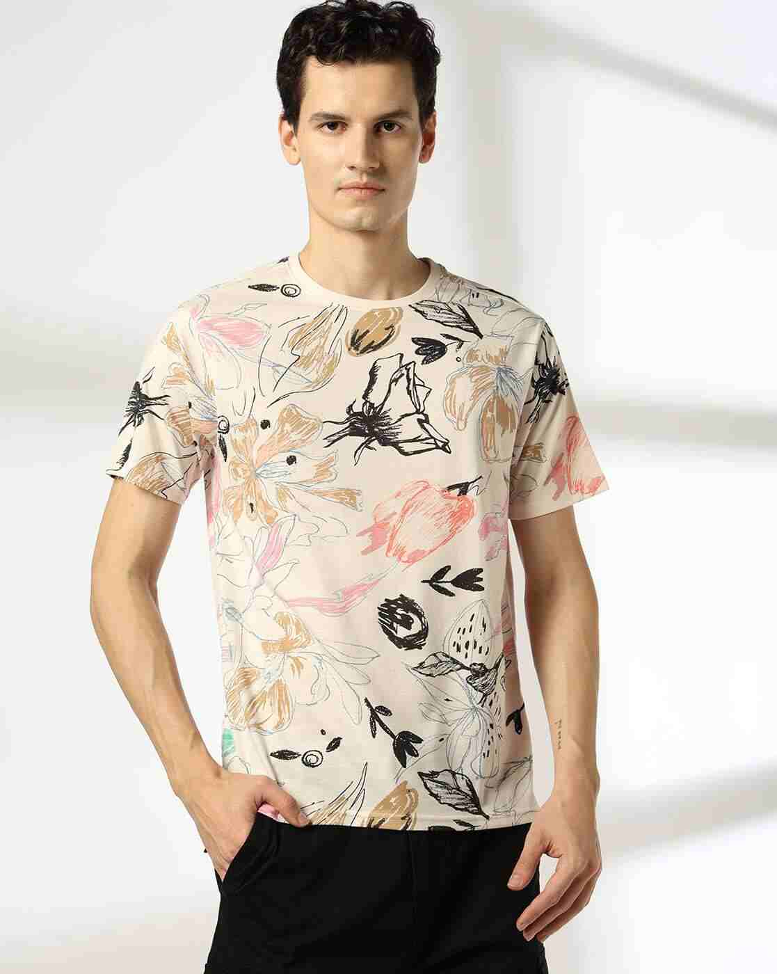 DNMX | Women Floral Print Regular Fit Crew-Neck T-Shirt|3