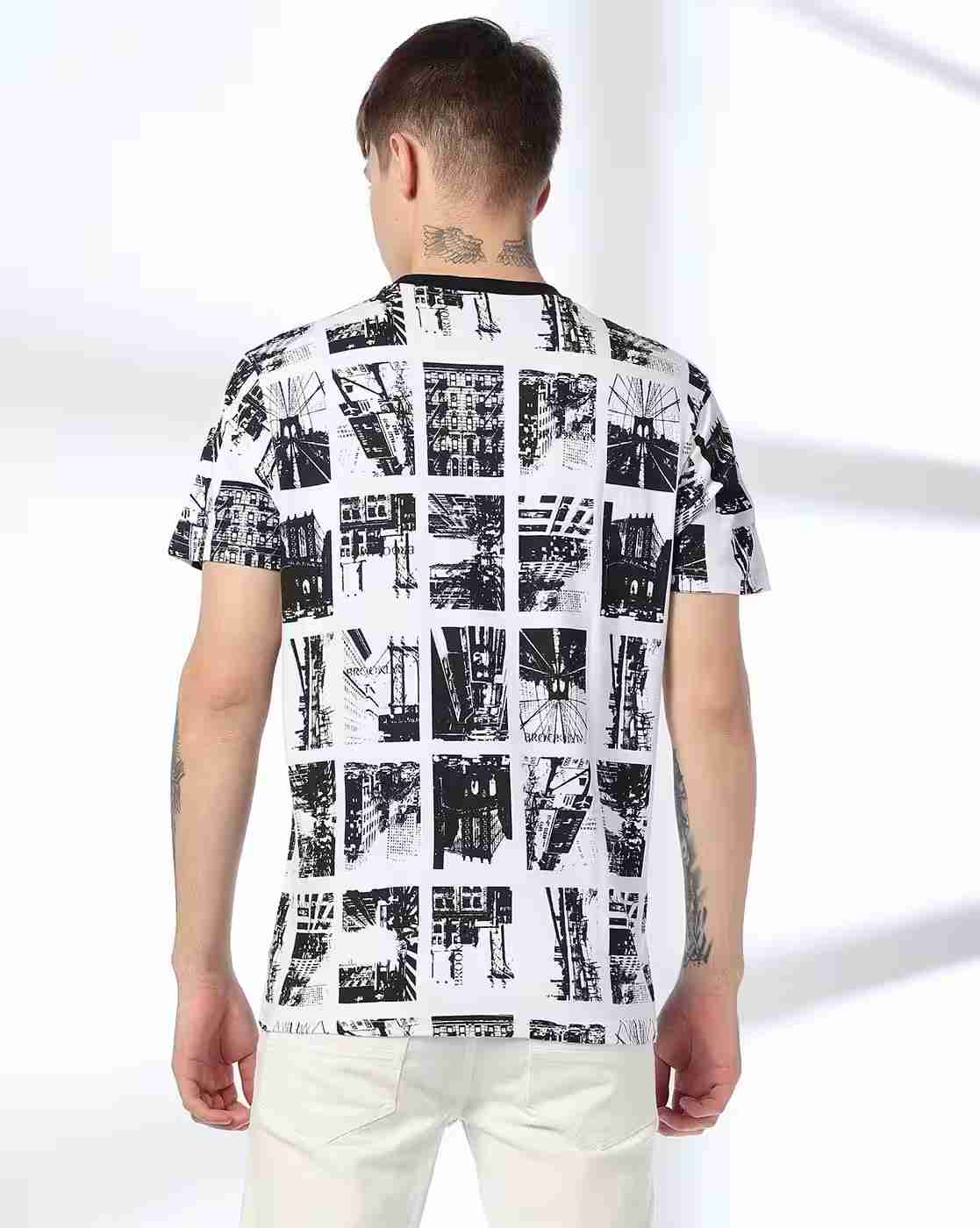 DNMX | Men Graphic Print Regular Fit Crew-Neck T-Shirt|3
