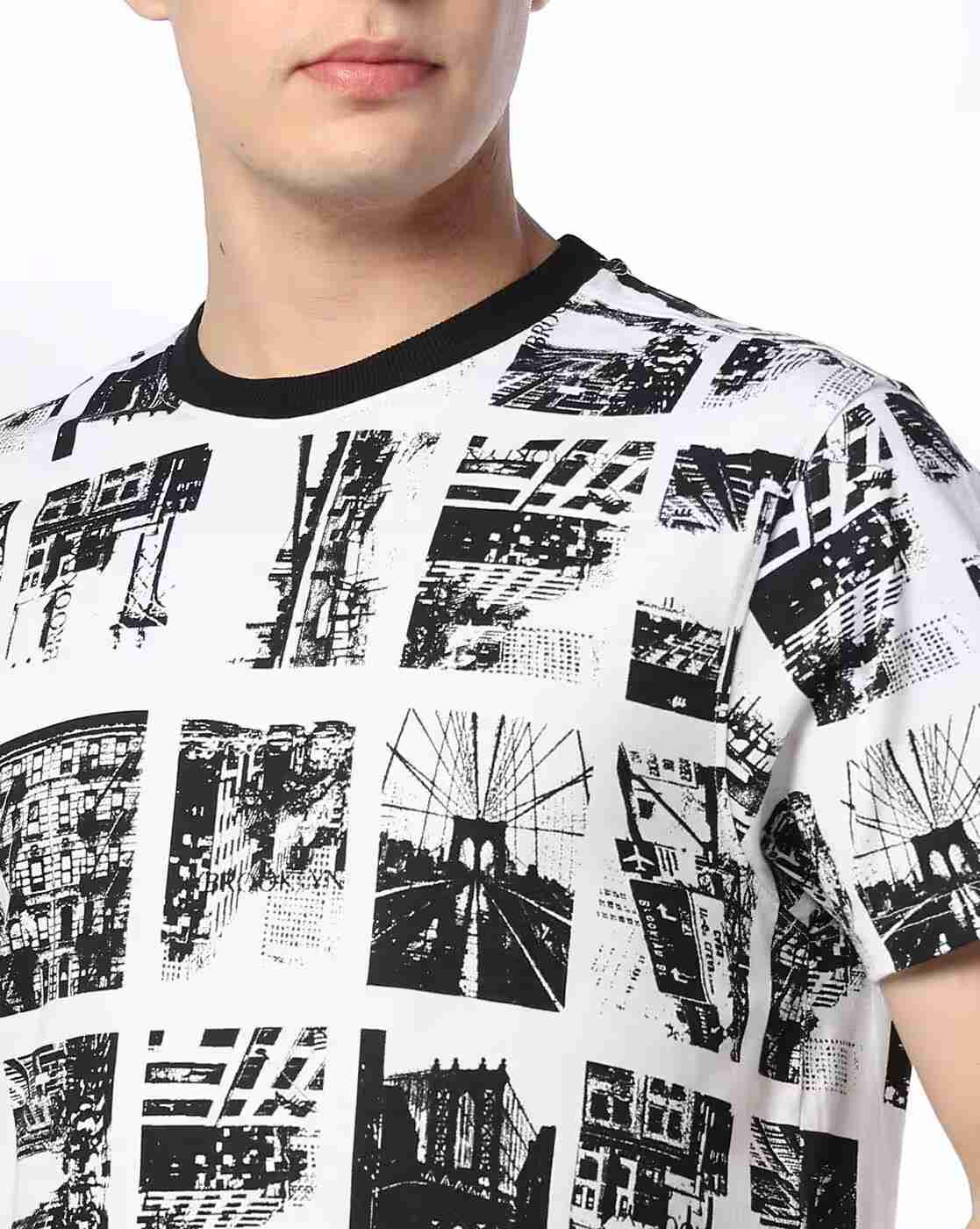 DNMX | Men Graphic Print Regular Fit Crew-Neck T-Shirt|4