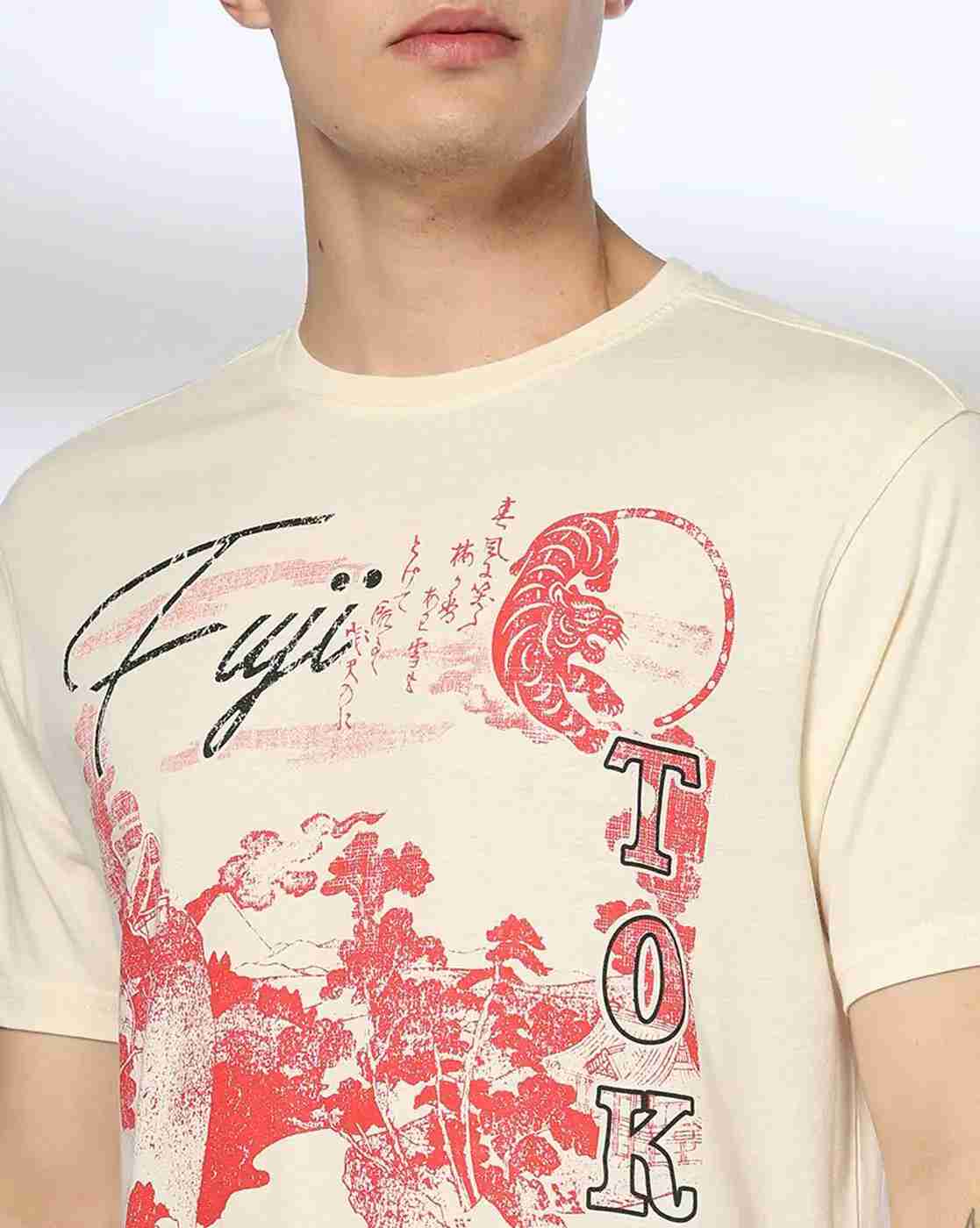 DNMX | Men Graphic Print Regular Fit Crew-Neck T-Shirt|3