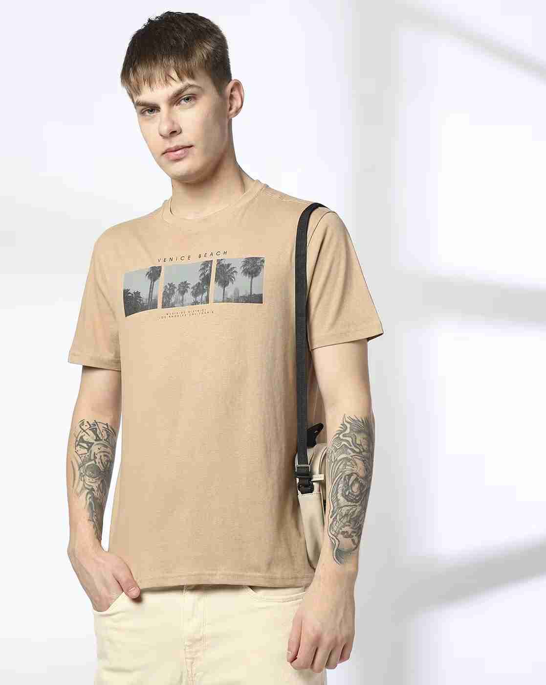 DNMX | Men Graphic Print Regular Fit Crew-Neck T-Shirt|0