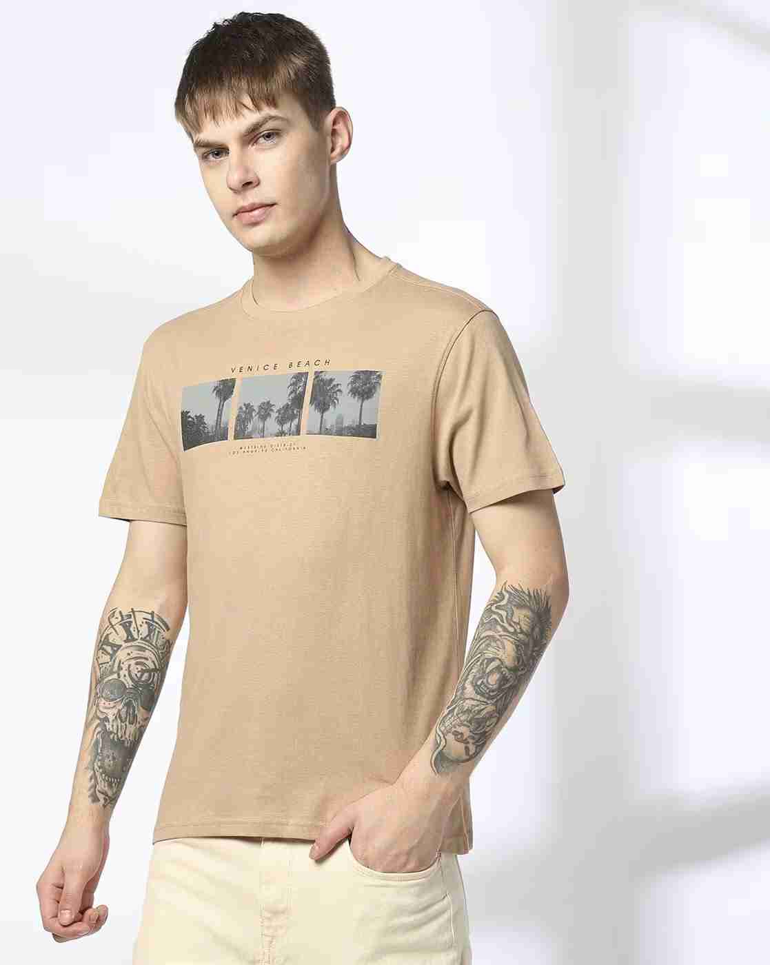 DNMX | Men Graphic Print Regular Fit Crew-Neck T-Shirt|1
