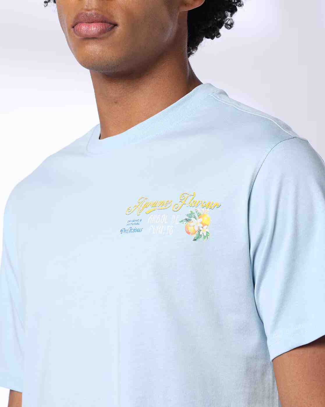 DNMX | Men Floral Print Crew-Neck T-Shirt|4