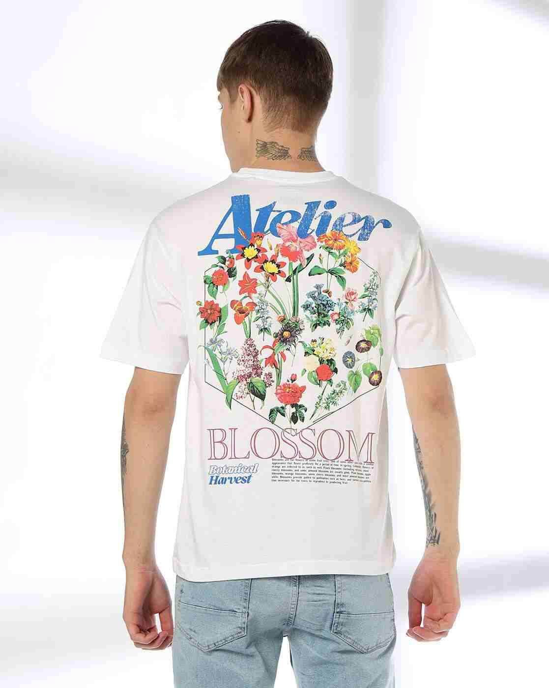 DNMX | Men Graphic Print Relaxed Fit Crew-Neck T-Shirt|2