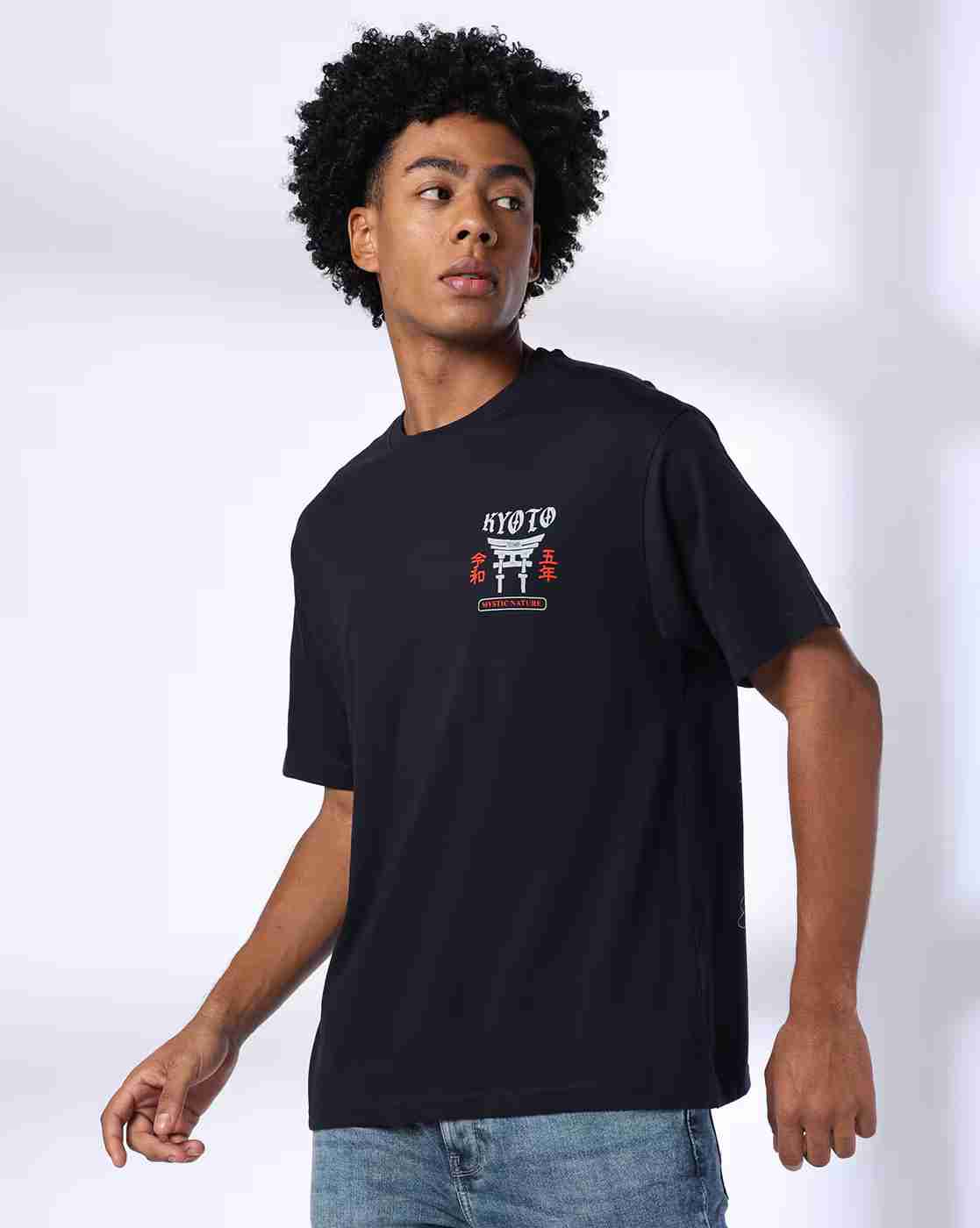 DNMX | Men Graphic Print Regular Fit Crew-Neck T-Shirt|3