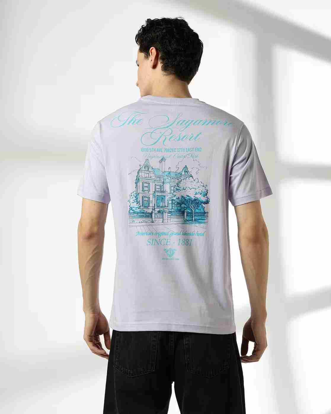 DNMX | Men Graphic Print Regular Fit Crew-Neck T-Shirt|2