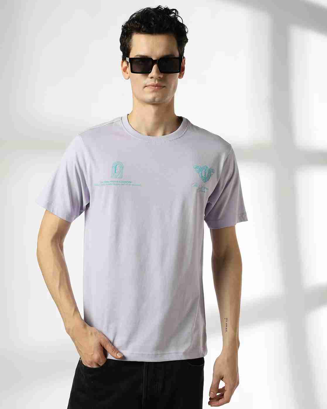DNMX | Men Graphic Print Regular Fit Crew-Neck T-Shirt|3