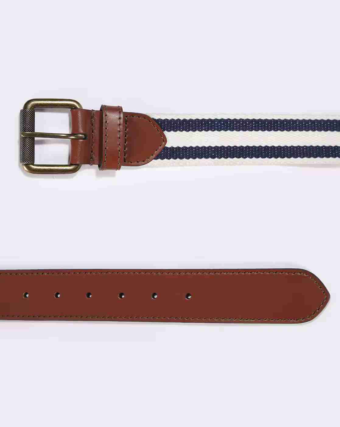DNMX | Men Striped Leather Belt|2