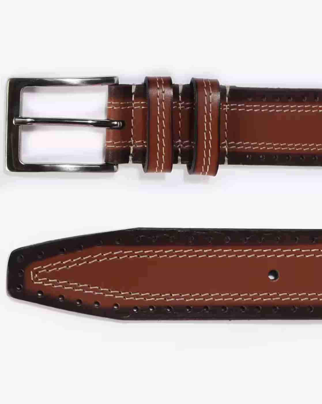 DNMX | Men Colourblock Perforated Belt|2