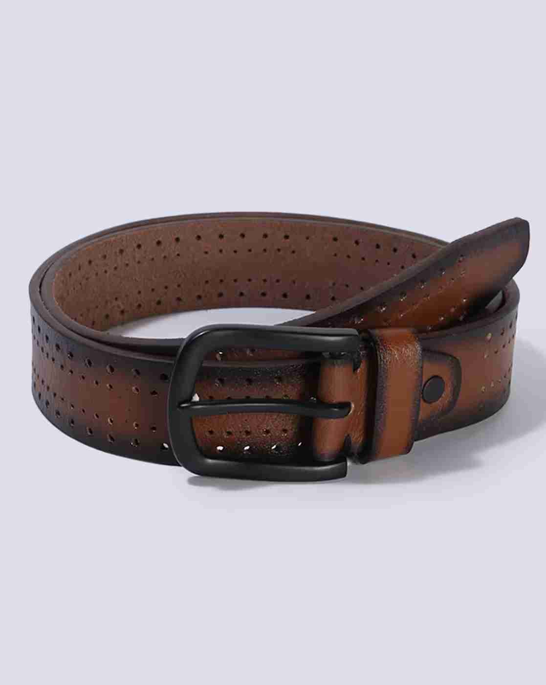 DNMX | Men Leather Belt with Tang-Buckle Closure|0