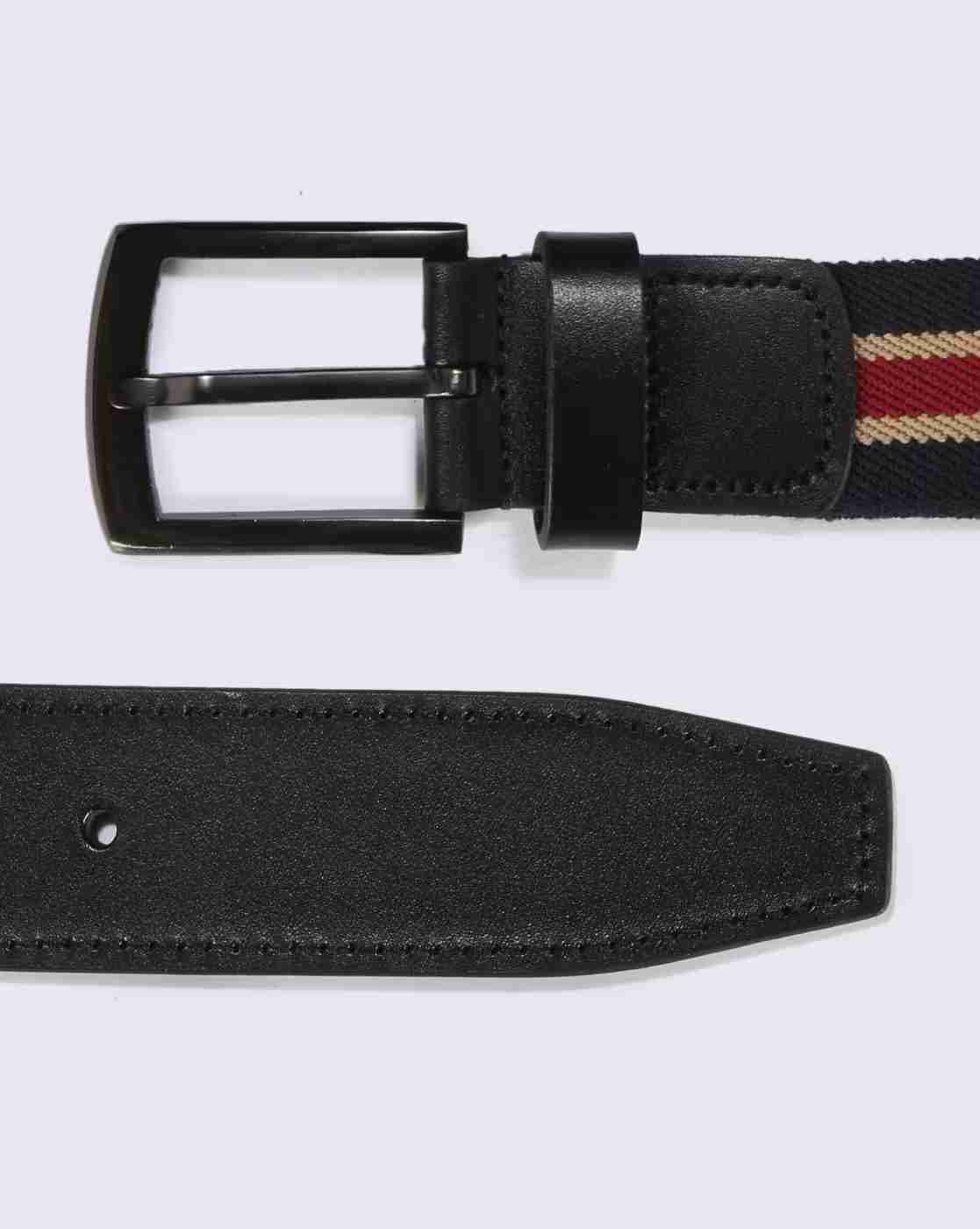 DNMX | Men Striped Belt with Tang Buckle Closure|2