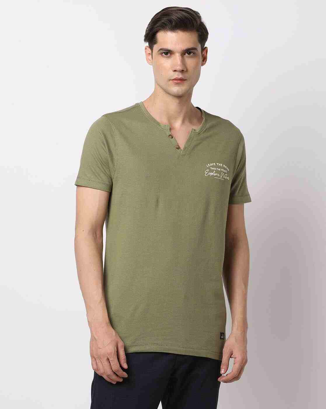 DNMX | Slim Fit Henley T-Shirt|3