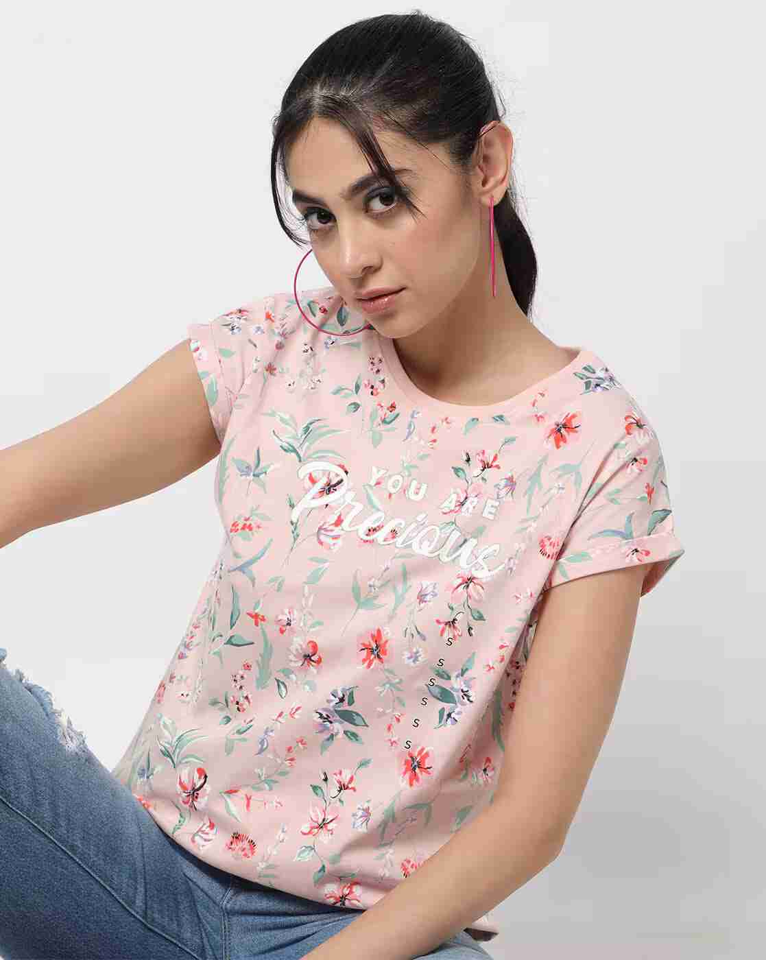 DNMX | Floral Print Crew-Neck T-Shirt|0