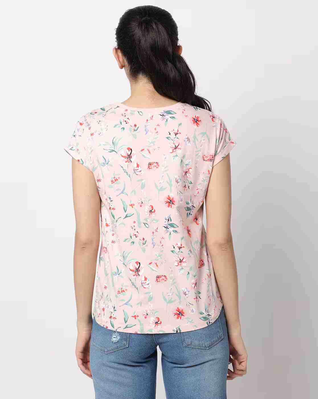 DNMX | Floral Print Crew-Neck T-Shirt|1