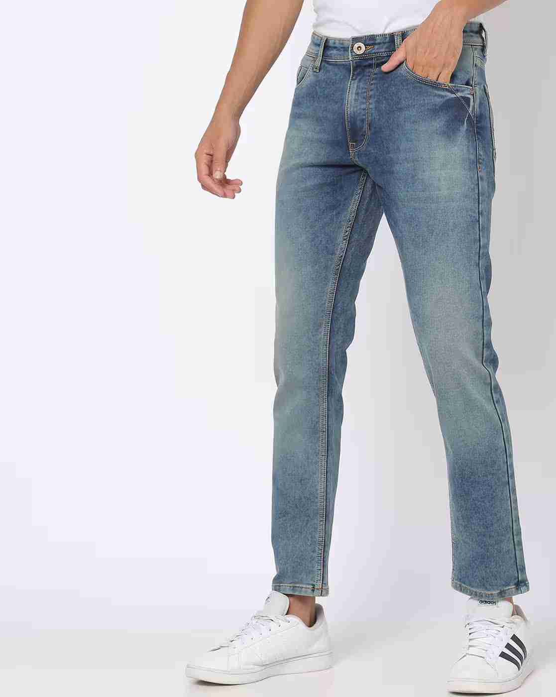 DNMX | Men Mid-Wash Slim Fit Jeans|0