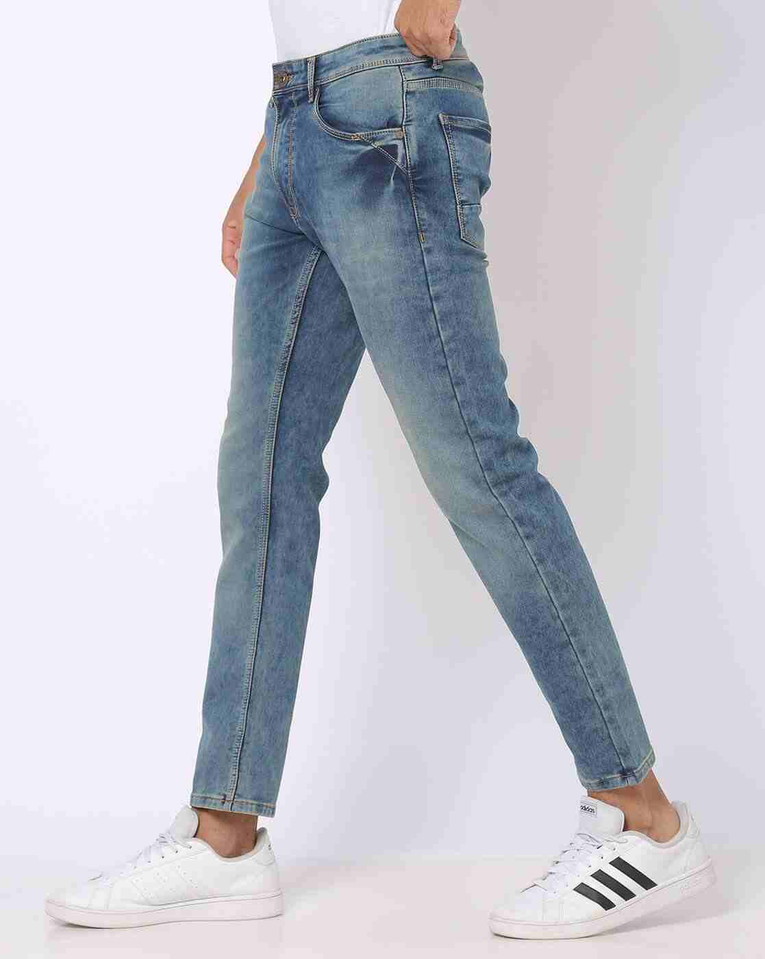 DNMX | Men Mid-Wash Slim Fit Jeans|1
