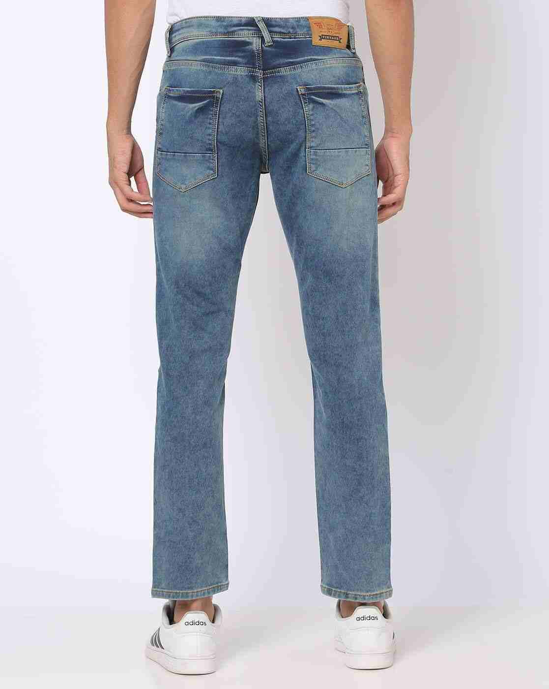 DNMX | Men Mid-Wash Slim Fit Jeans|2