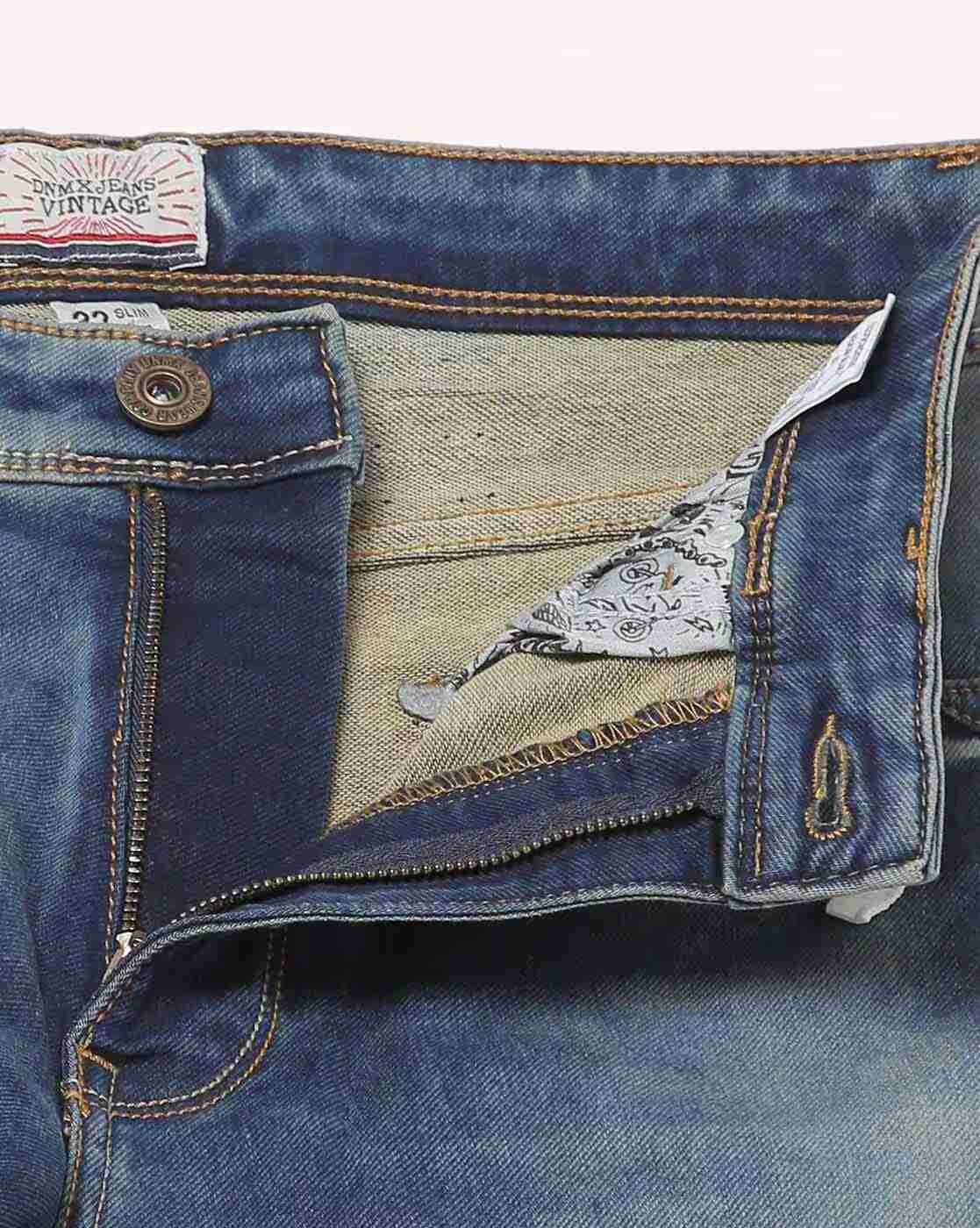 DNMX | Men Mid-Wash Slim Fit Jeans|4