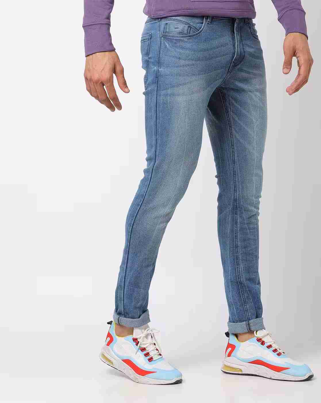 DNMX | Men Mid-Wash Skinny Fit Jeans|0