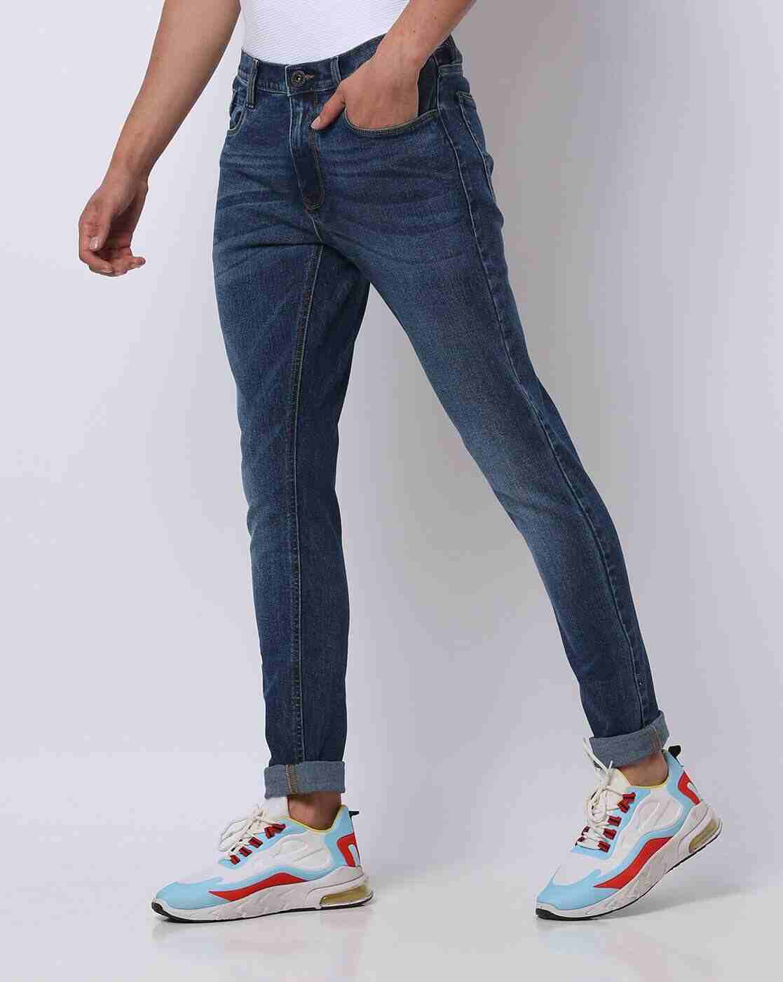 DNMX | Men Lightly Washed Skinny Fit Jeans|0