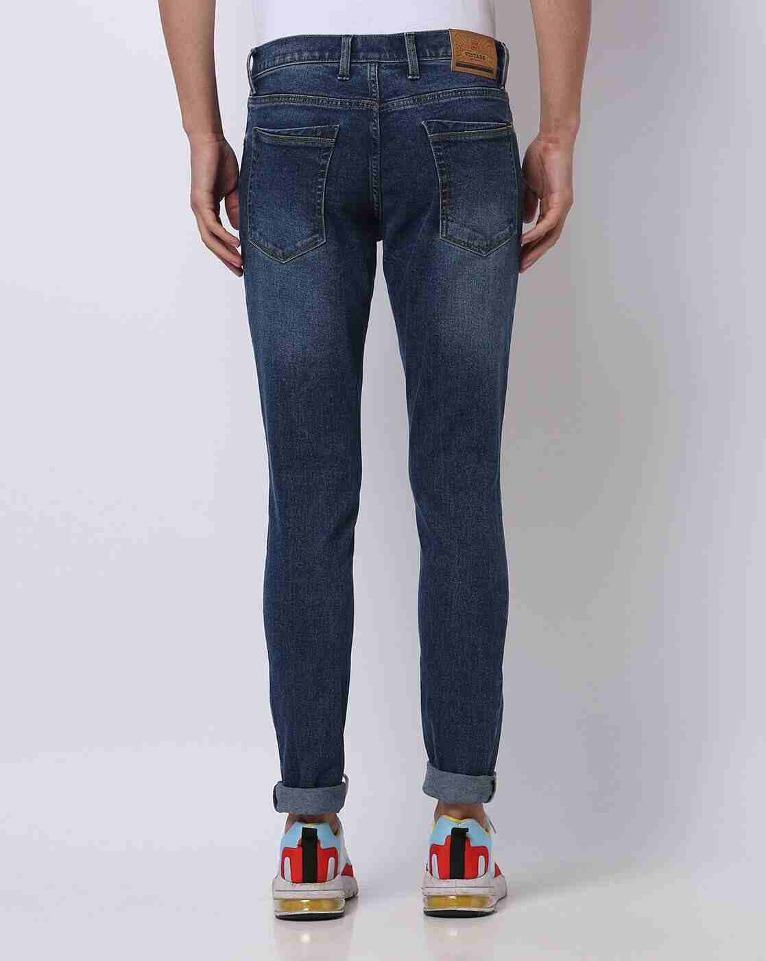 DNMX | Men Lightly Washed Skinny Fit Jeans|2
