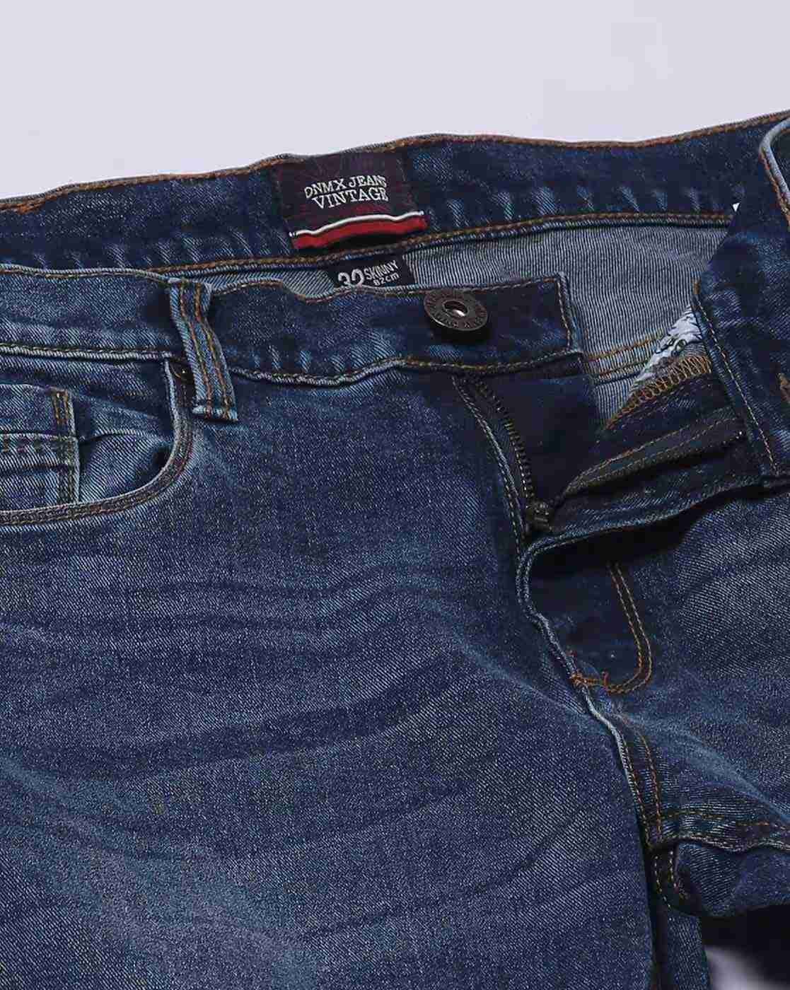 DNMX | Men Lightly Washed Skinny Fit Jeans|4