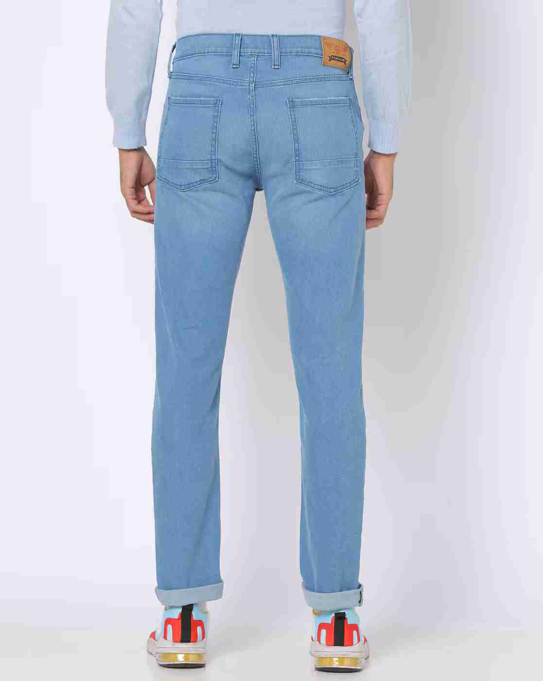 DNMX | Men Lightly Washed Distressed Slim Fit Jeans|2