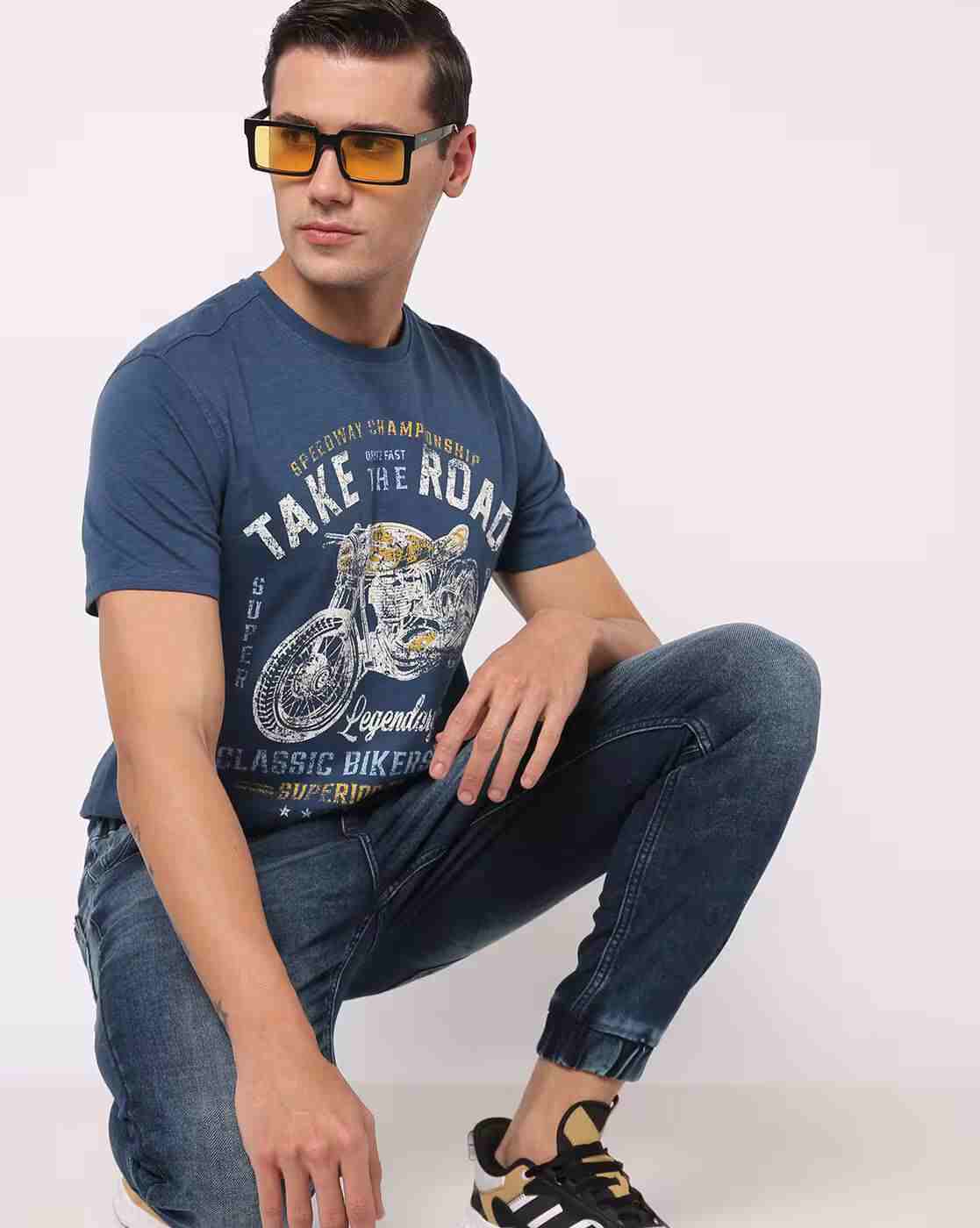 DNMX | Graphic Print Slim Fit Crew-Neck T-Shirt|0