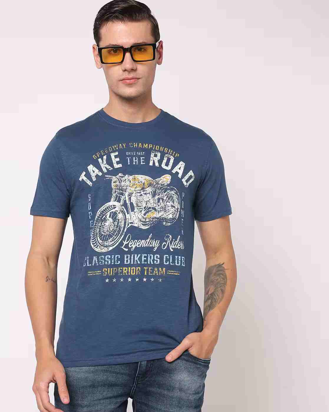 DNMX | Graphic Print Slim Fit Crew-Neck T-Shirt|1