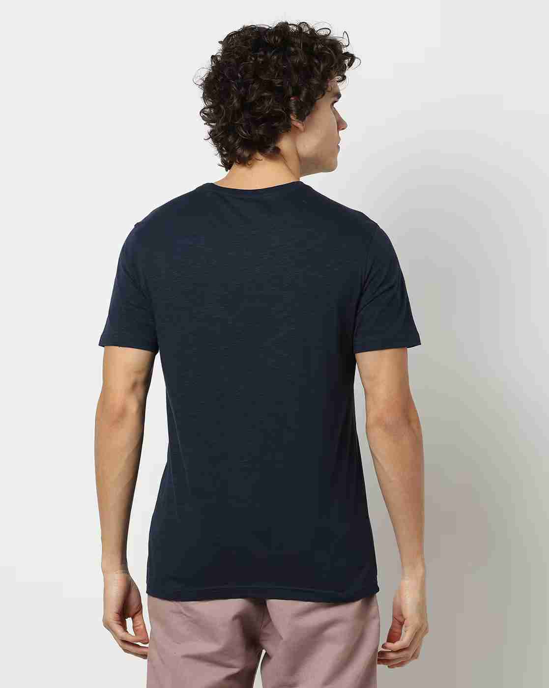 DNMX | Slim Fit Typographic Print Crew-Neck T-Shirt|1