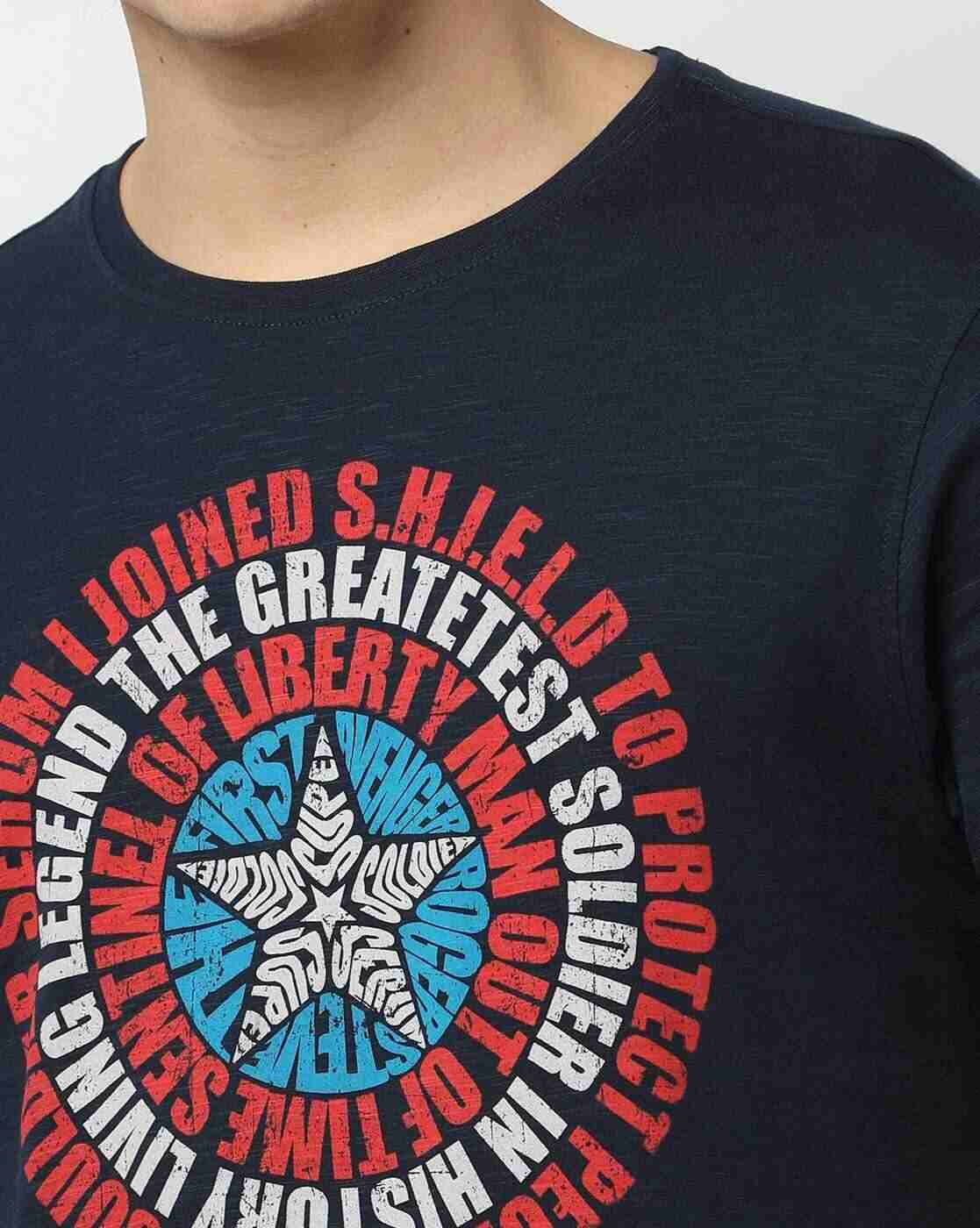 DNMX | Slim Fit Typographic Print Crew-Neck T-Shirt|3